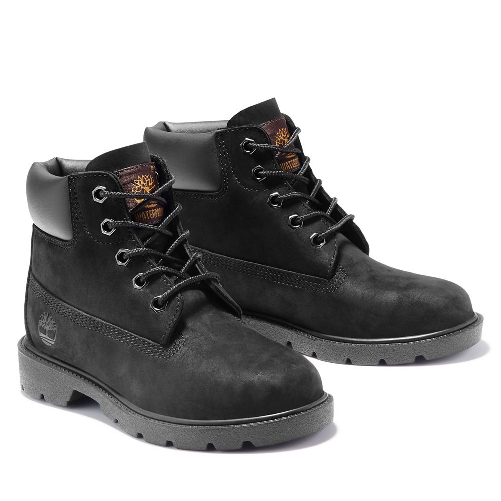 Bocanci 6-Inch Timberland Copii Negrii - Junior Classic Waterproof - Romania - IMBCGQ137